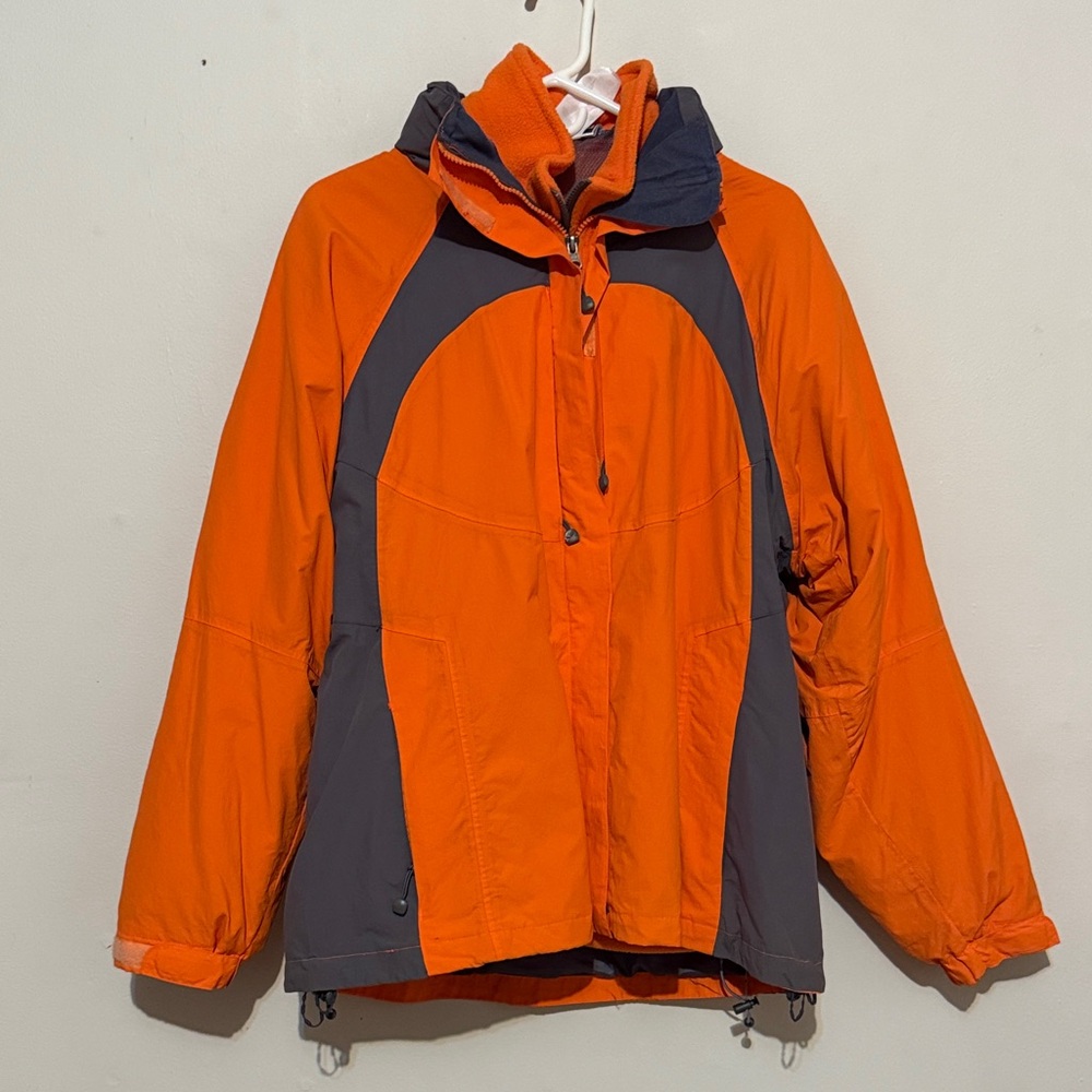 The North Face Orange and Gray Women’s Mountain Jacket with Detachable Sweater